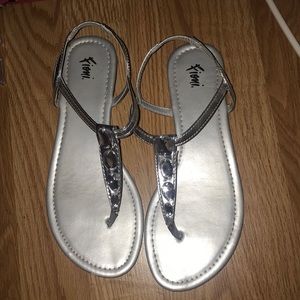Silver flat sandals